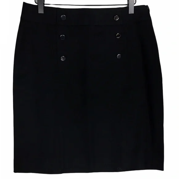 BANANA REPUBLIC Sloan Pencil Skirt Black Sailor Buttons Minimalist Size 8 NWT - Picture 13 of 13